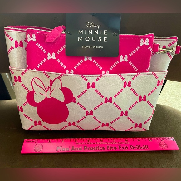 Disney Minnie Mouse Travel  Pouch (2 piece) make up bags cosmetic case - Picture 1 of 5